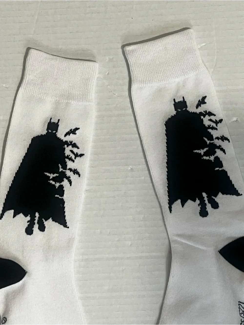 Batman Novelty Crew Socks White & Black Unisex
